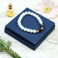 Bracelet jade blanc et grenat