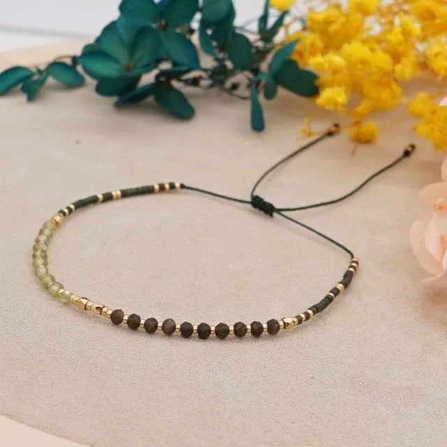 Bracelet jade et onyx, perles fines