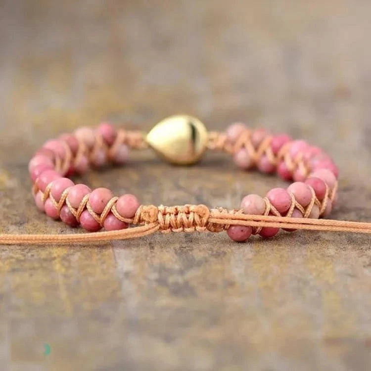 Bracelet porte bonheur howlite ou rhodonite