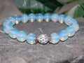 Bracelet pierre de lune et pierre volcanique bleue