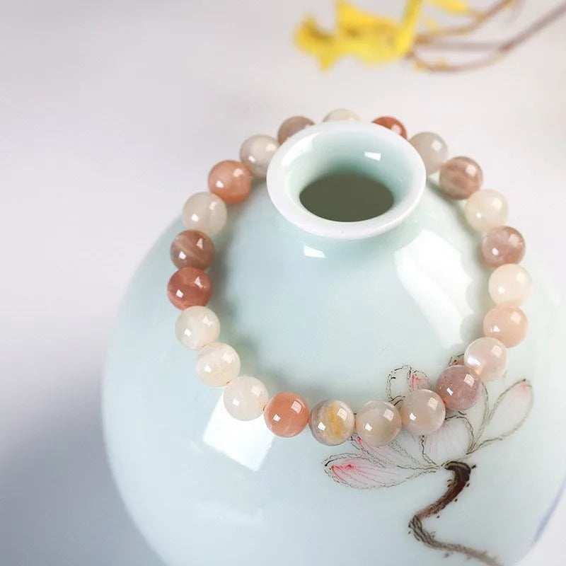 Bracelet pierre de lune aux teintes nacrées