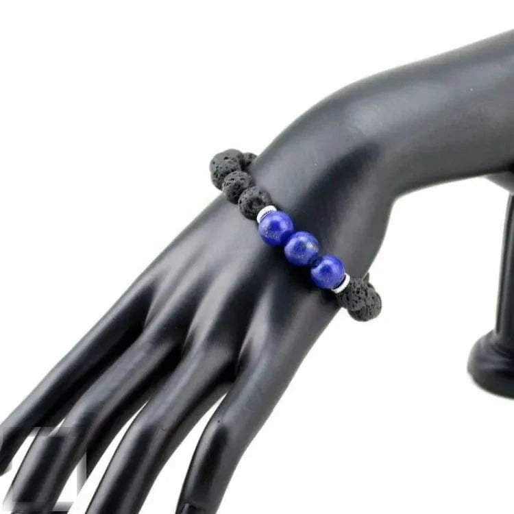 Bracelet lapis lazuli et pierre de lave