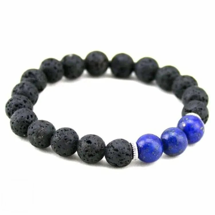 Bracelet lapis lazuli et pierre de lave