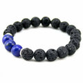 Bracelet lapis lazuli et pierre de lave