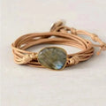 Bracelet labradorite talisman en cordon