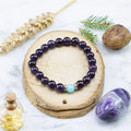 Bracelet améthyste et perle bleue