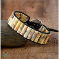 Bracelet pierre de lune ajustable en acier