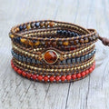Bracelet oeil de tigre, hématite et jaspe rouge