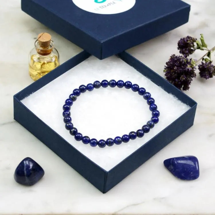 Bracelet lapis-lazuli fin