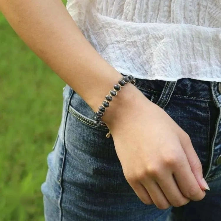Bracelet labradorite tressé