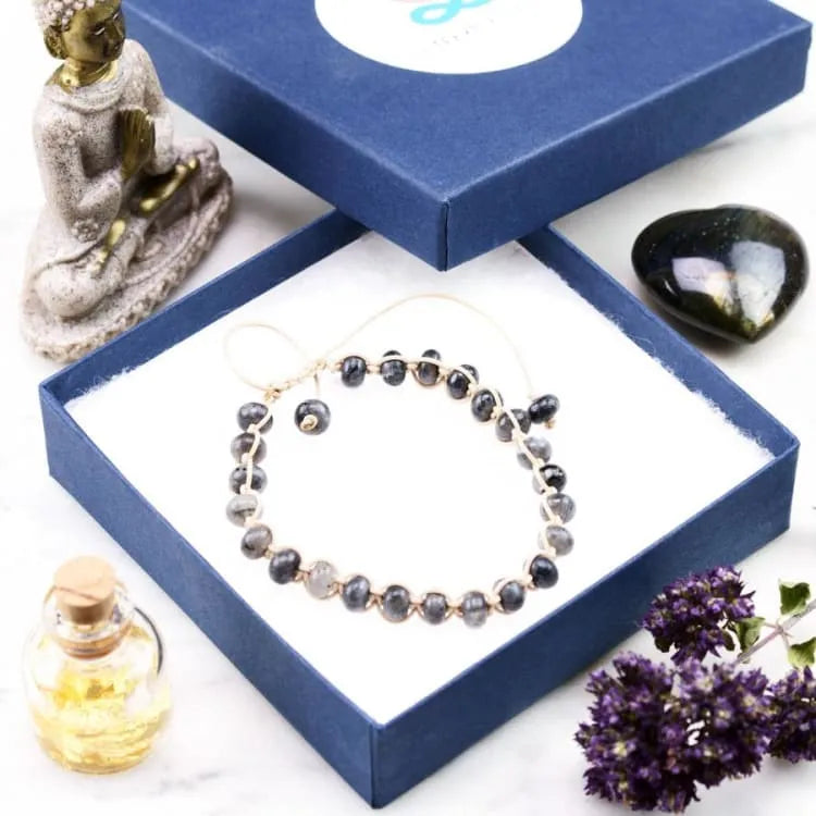 Bracelet labradorite tressé
