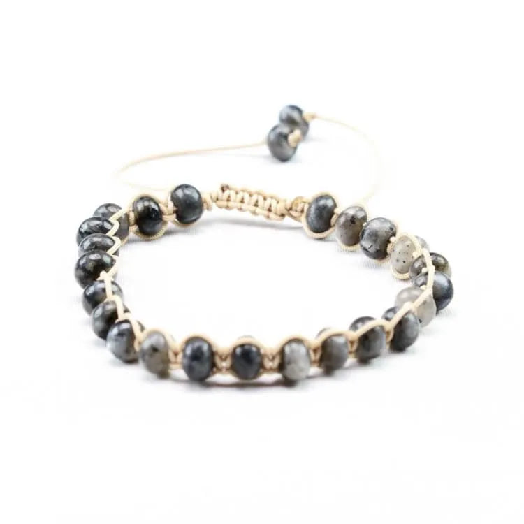 Bracelet labradorite tressé