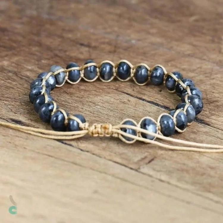 Bracelet labradorite tressé