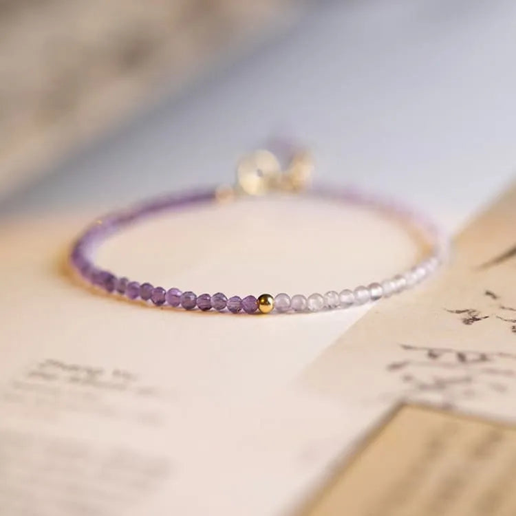 Bracelet quartz rose et améthyste perles fines
