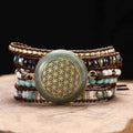 Bracelet aventurine fleur de vie, vert