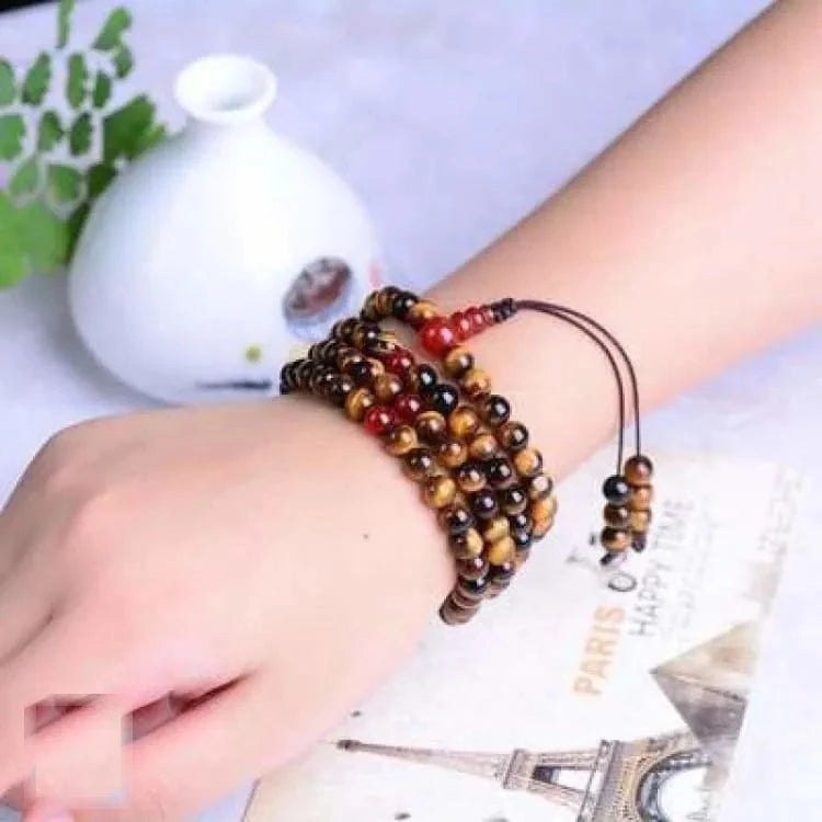 Bracelet mala 108 perles oeil de tigre
