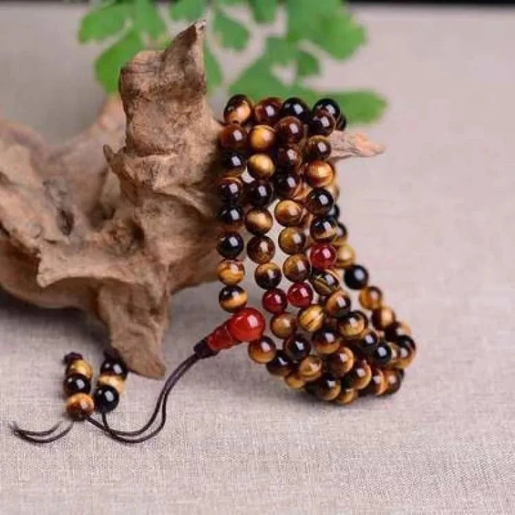 Bracelet mala 108 perles oeil de tigre