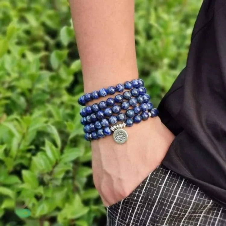 Mala tibétain en lapis-lazuli
