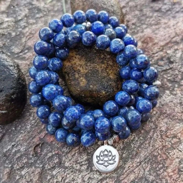 Mala tibétain en lapis-lazuli