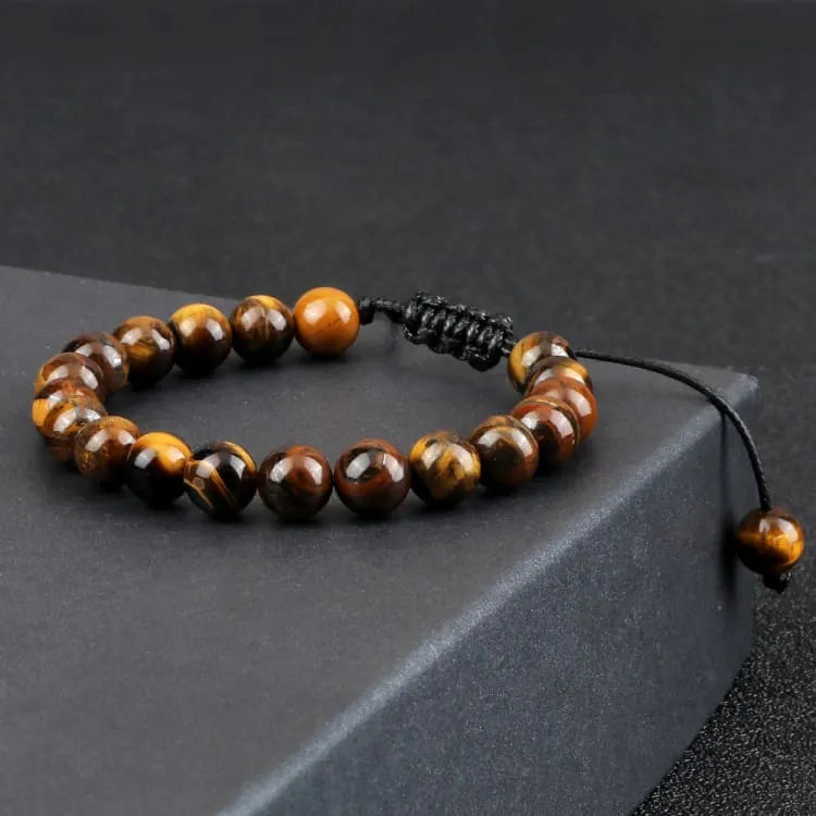 Bracelet oeil de tigre sur cordon