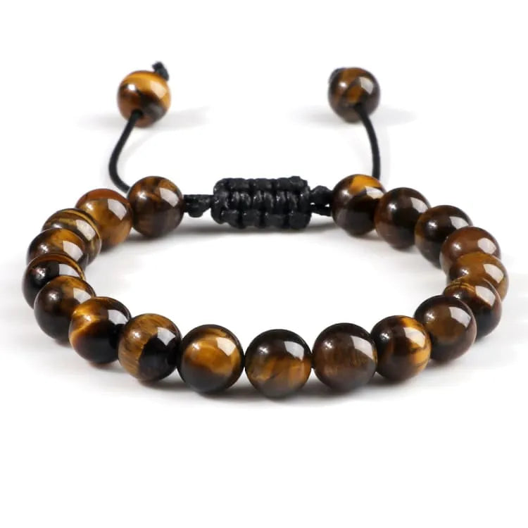 Bracelet oeil de tigre sur cordon