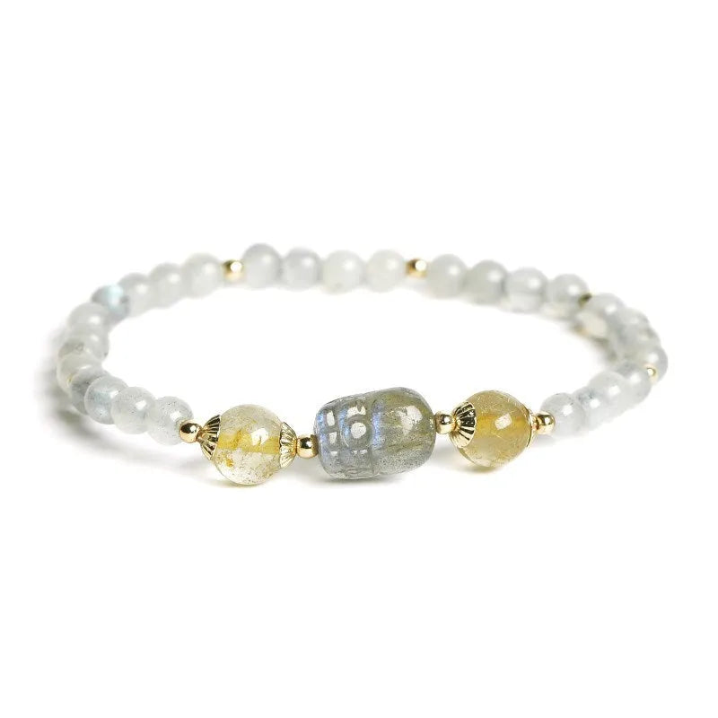 Bracelet pierre de lune à pendentif et écrin