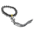 Bracelet tibétain hématite, trident et miroir