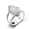 Bague pierre de lune simple en argent 925