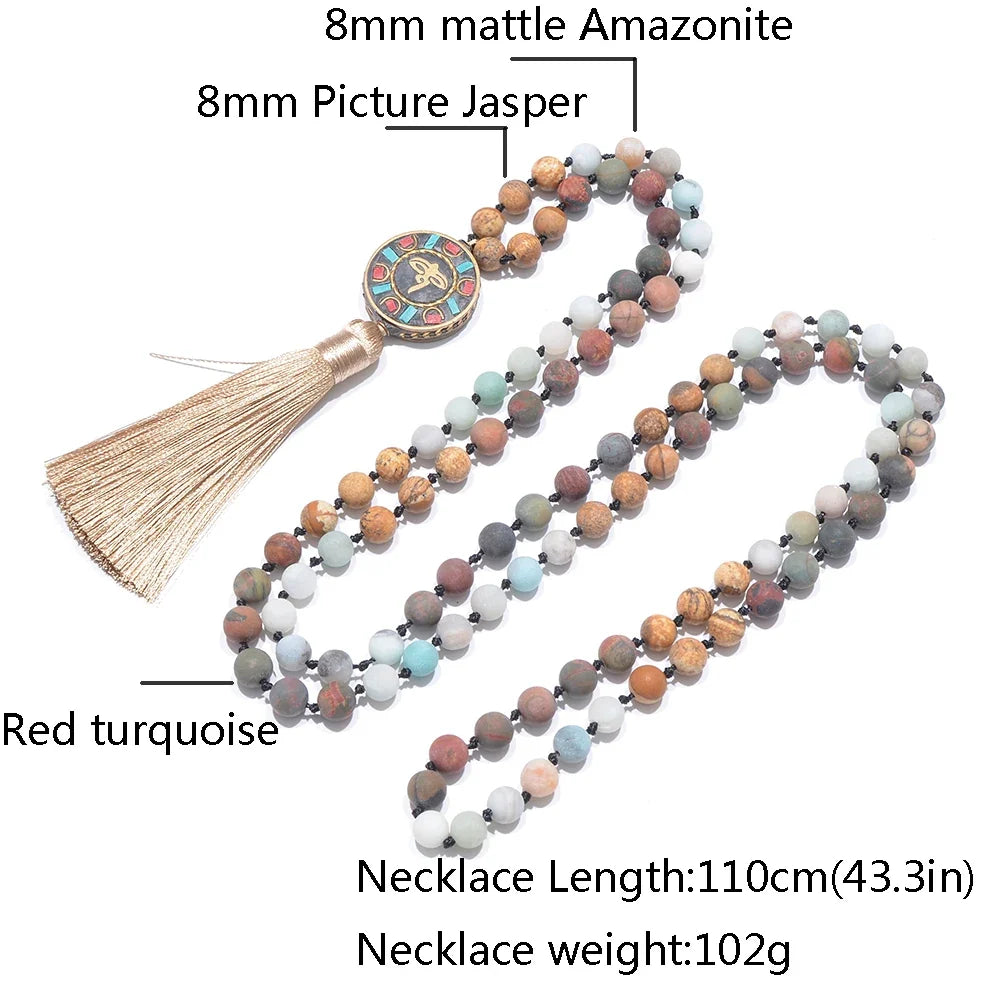 Mala tibétain pendentif Om Mani Padme Hum