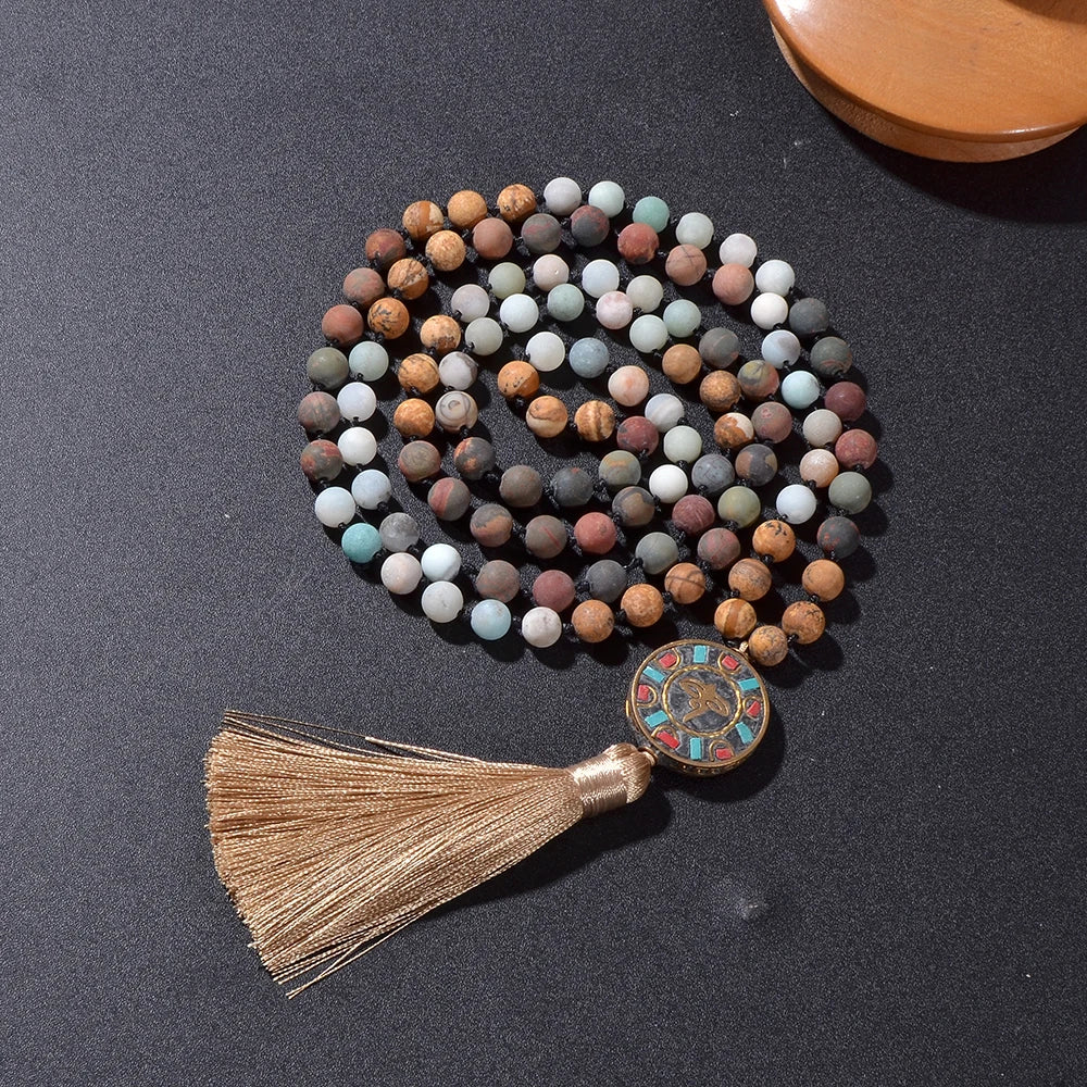 Mala tibétain pendentif Om Mani Padme Hum
