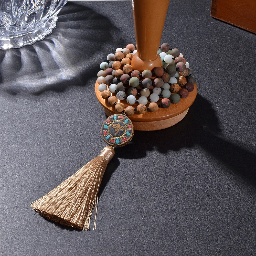 Mala tibétain pendentif Om Mani Padme Hum