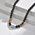 Collier oeil de tigre boucle OT vintage