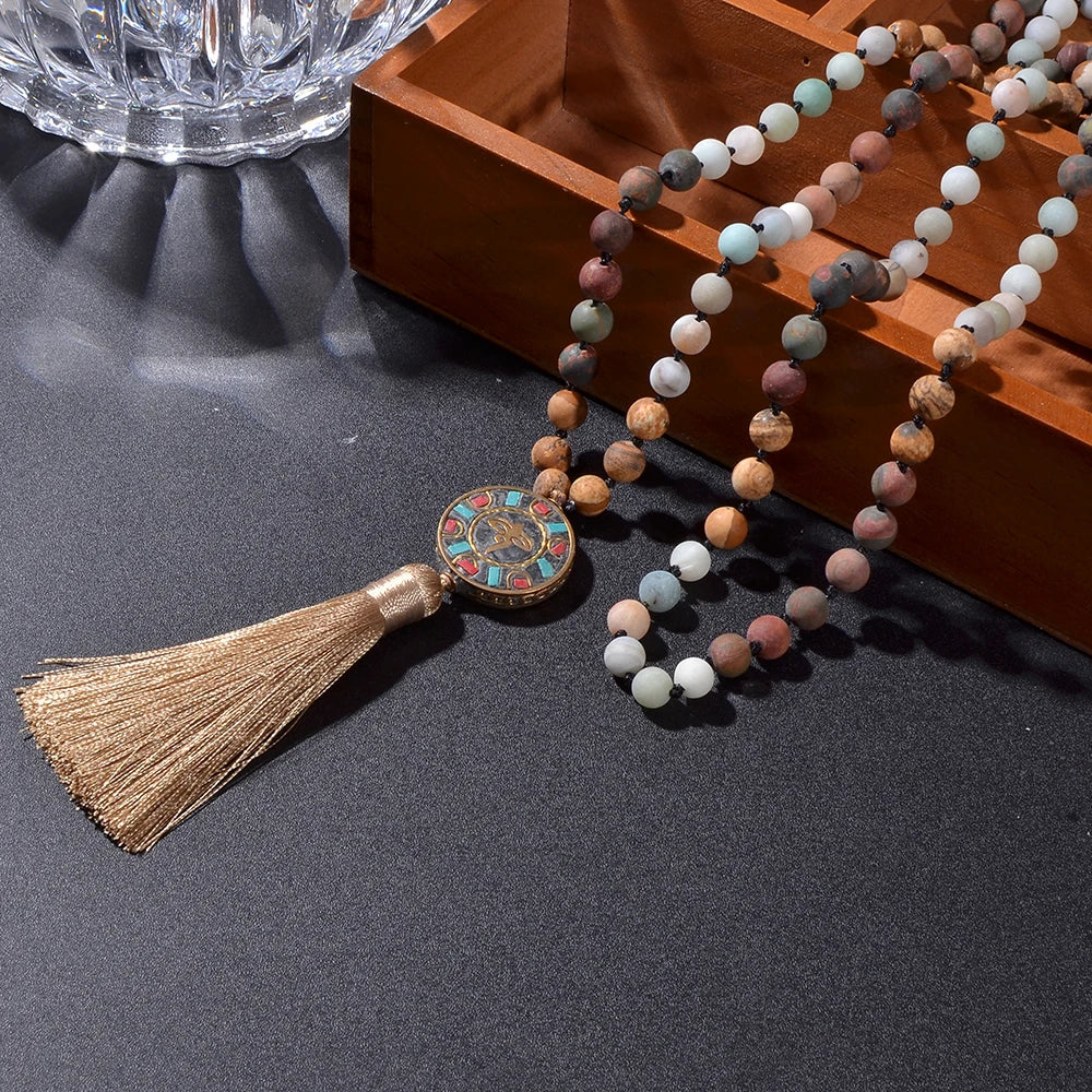 Mala tibétain pendentif Om Mani Padme Hum