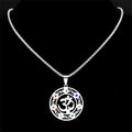 Collier 7 chakras symbole Om en acier
