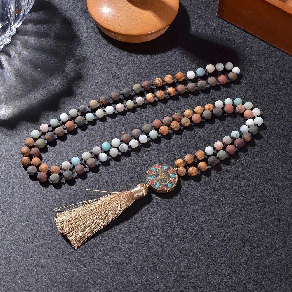 Mala tibétain pendentif Om Mani Padme Hum