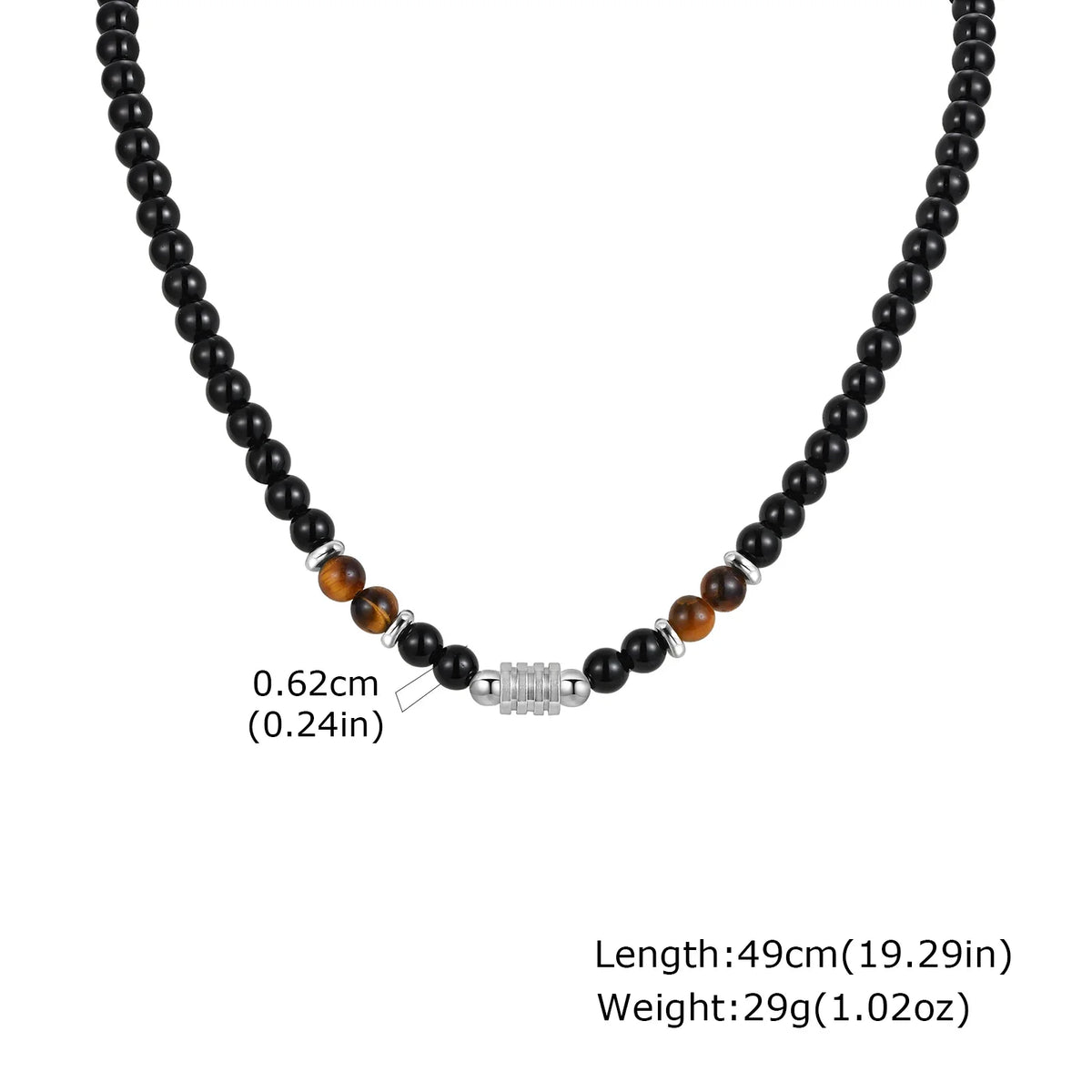 Collier oeil de tigre boucle OT vintage