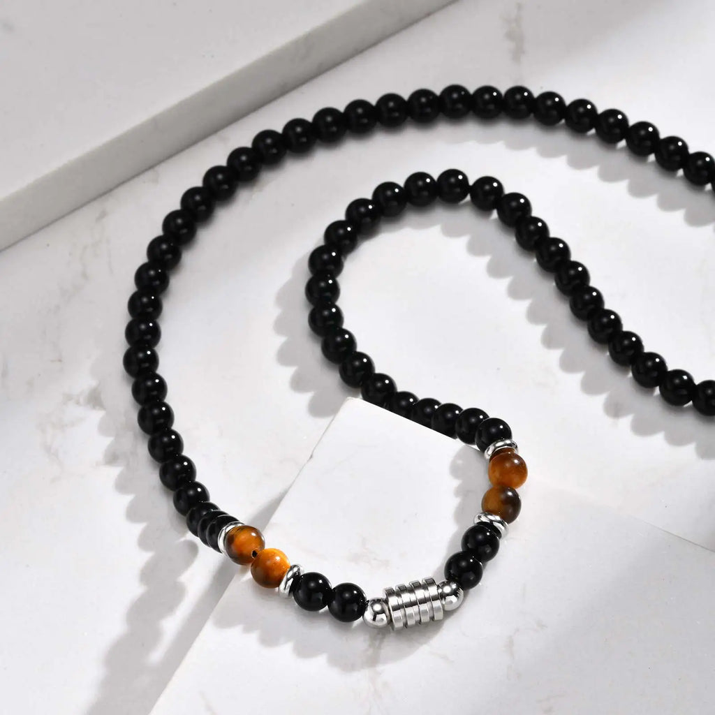 Collier oeil de tigre boucle OT vintage
