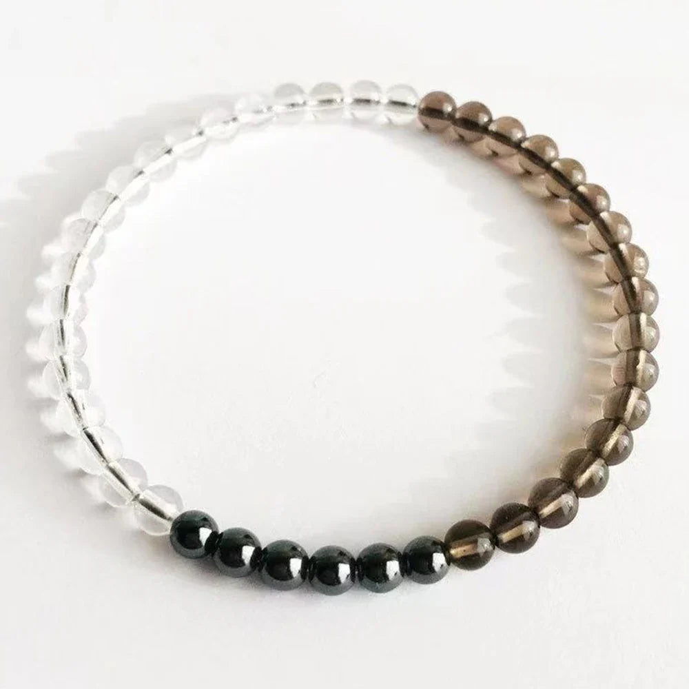 Bracelet hématite et quartz fumé