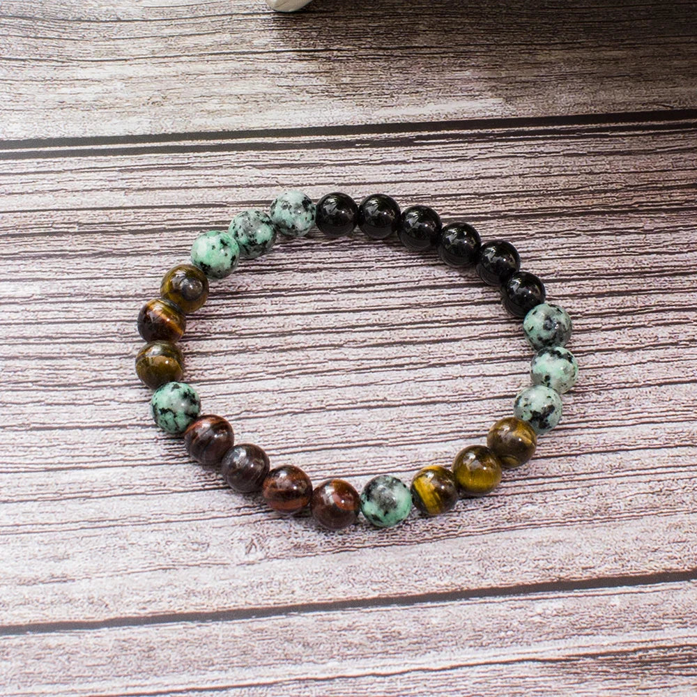 Mala tibétain onyx et turquoise africaine