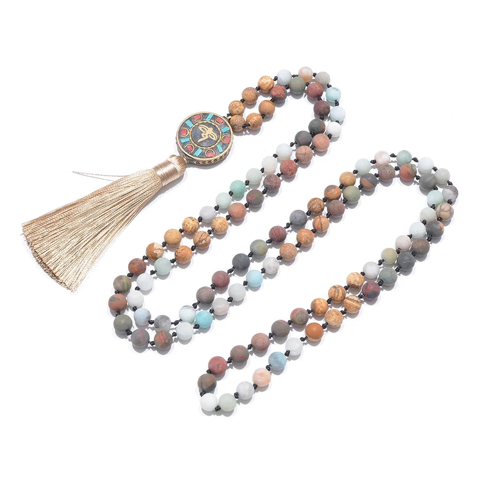Mala tibétain pendentif Om Mani Padme Hum