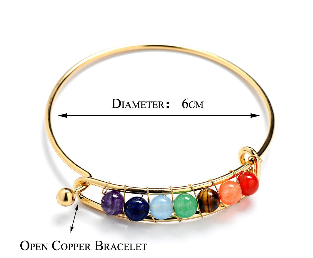 Bracelet 7 chakras plaqué or