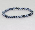 Bracelet obsidienne neige, fines perles de 4 mm