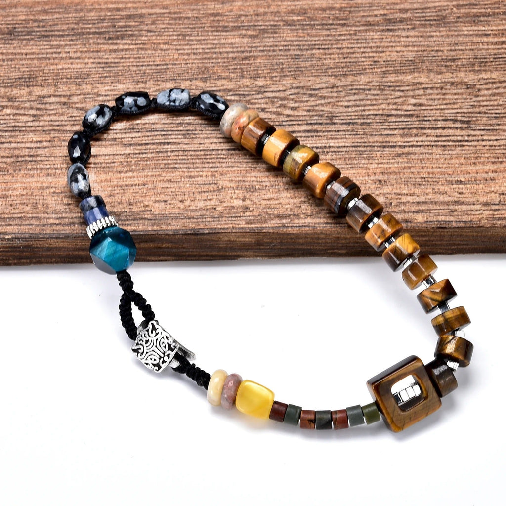 Bracelet oeil de tigre et obsidienne Feng Shui
